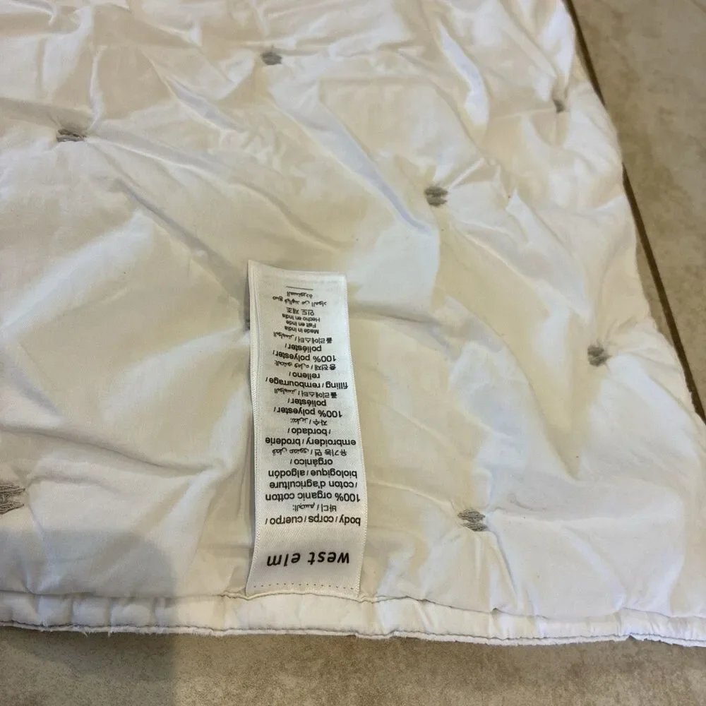 West Elm Washed Cotton Percale Quilt, Full/queen White
